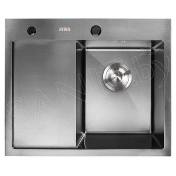 Кухонная мойка Avina HM5848 PVD (графит) с коландером и дозатором