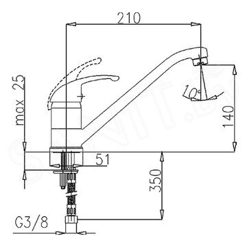 Смеситель для кухонной мойки Armatura Piryt 443-845-00