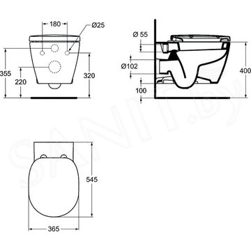 Комплект инсталляции Oli180 с унитазом Ideal Standard Connect и сиденьем Soft Close