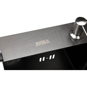 Кухонная мойка Avina HM6548 PVD (графит) с коландером и дозатором