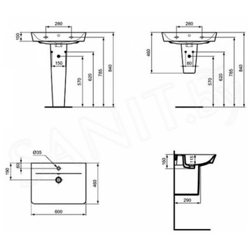 Умывальник Ideal Standard Connect Air Cube E074201