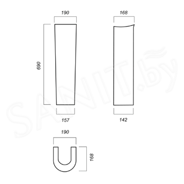 Пьедестал для умывальника Sanita Самарский