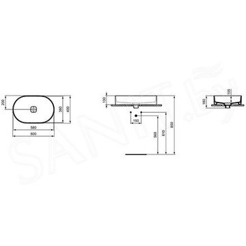 Умывальник Ideal Standard Strada II Oval Vessel T298101