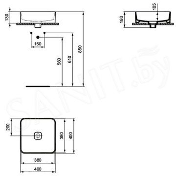 Умывальник Ideal Standard Strada II Square Vessel T296201