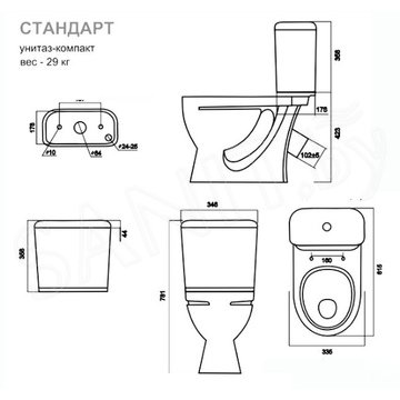 Напольный унитаз Sanita Стандарт Эконом