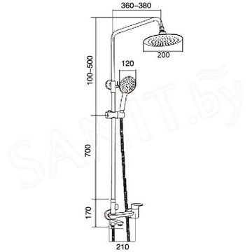 Душевая стойка Vivi Felice 7060 B