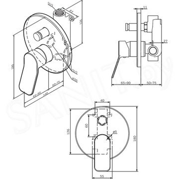 Смеситель встраиваемый AM.PM X-Joy F85A45000