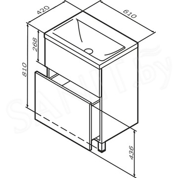 Тумба под умывальник AM.PM Gem 60 / 75 напольная