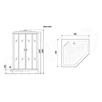 Душевая кабина Niagara NG-6001-01GD / NG-6002-01GD