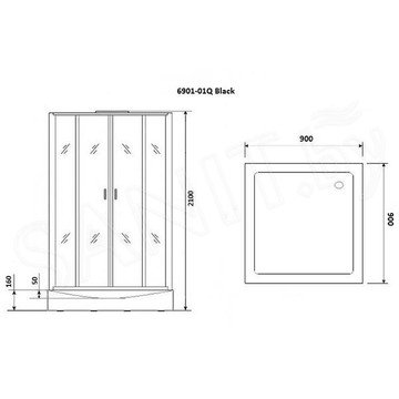 Душевая кабина Niagara NG-6901-01Q / NG-6902-01Q Black