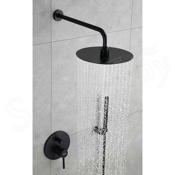 Душевая система встраиваемая Rea Lungo Black + смеситель для умывальника встраиваемый