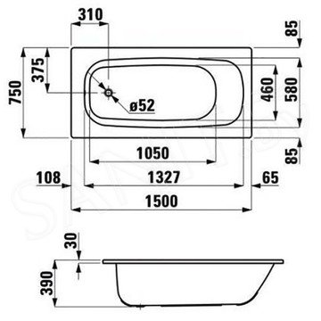 Стальная ванна Laufen Pro