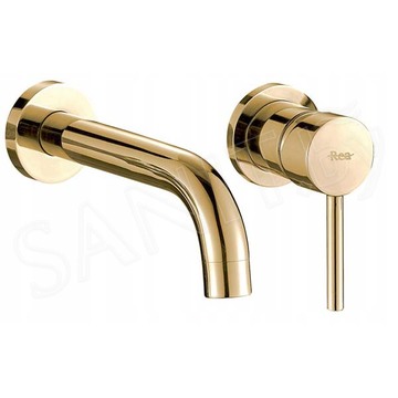 Умывальник Rea Carola Slim U8198 + смеситель для умывальника Rea Lungo Gold встраиваемый