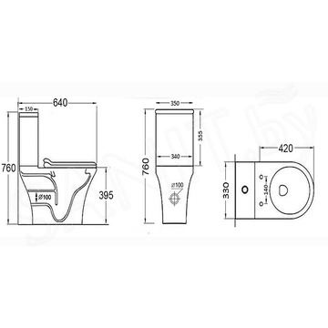 Напольный унитаз Grossman GR-4443S с крышкой Slim