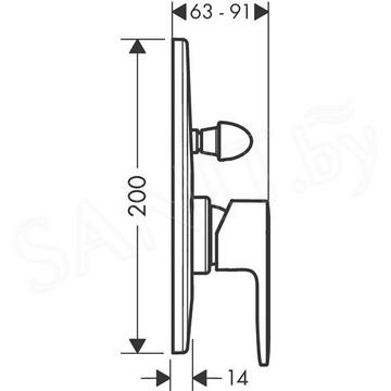 Смеситель встраиваемый Hansgrohe Vernis Blend 71449670 / 71449000 (2 функции)