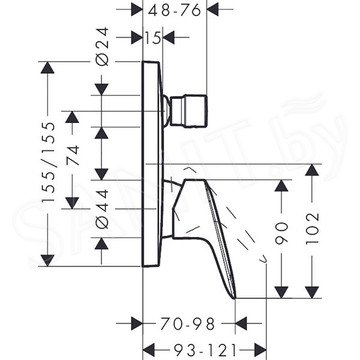 Смеситель встраиваемый Hansgrohe Logis 71405000 (2 функции)