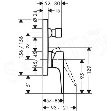 Смеситель встраиваемый Hansgrohe Metropol 32545000 (2 функции)