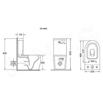 Напольный унитаз Grossman GR-4446S с крышкой Slim