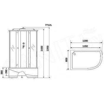 Душевая кабина Niagara NG-7712GL / NG-7712GR