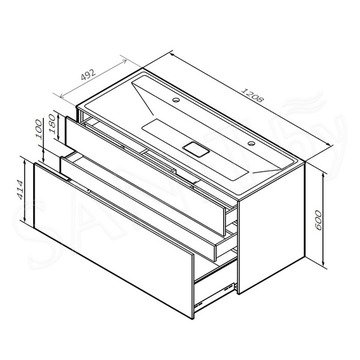 Тумба под умывальник AM.PM Inspire V2.0 M50AFHX1203EGM подвесная серый матовый