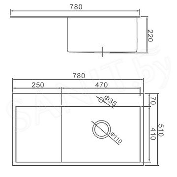 Кухонная мойка Gerhans K37851B