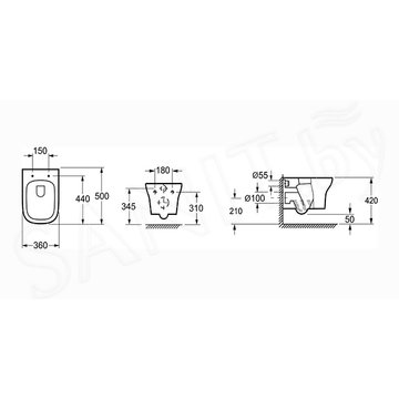 Подвесной унитаз Grossman GR-P3012 Classic с крышкой Slim