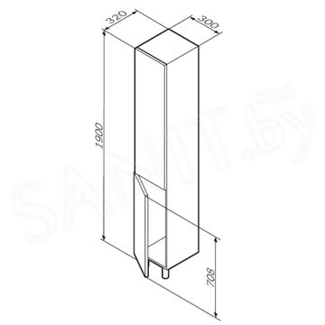 Пенал AM.PM Gem 30 напольный