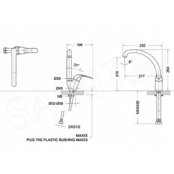 Смеситель для кухонной мойки Bravat Fit F7135188CP-1-RUS