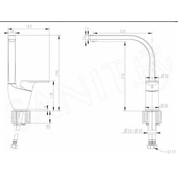 Смеситель для кухонной мойки Bravat Line F75299C-2