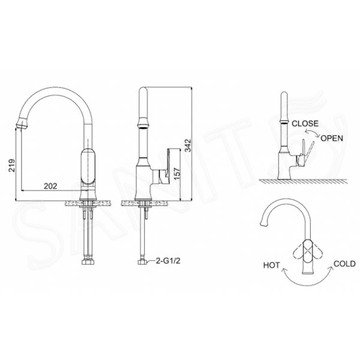 Смеситель для кухонной мойки Bravat Opal F7125183CP-RUS