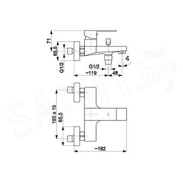 Смеситель для ванны Armatura Logon 5134-010-00