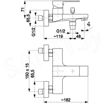 Смеситель для ванны Armatura Logon Black 5134-010-81