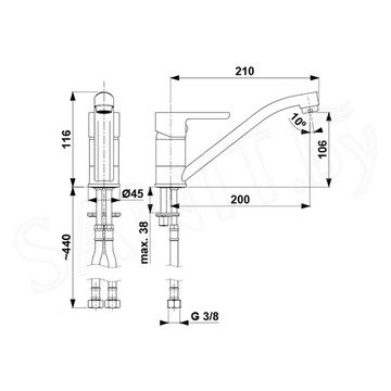 Смеситель для кухонной мойки Armatura Sodalit 5543-915-00