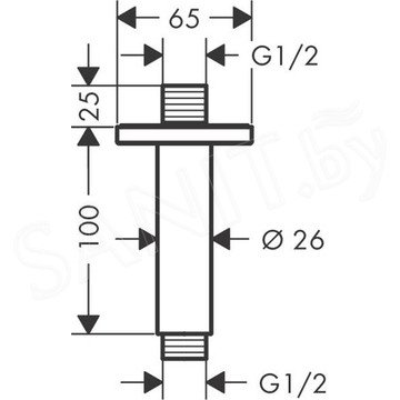 Кронштейн для верхнего душа Hansgrohe Vernis Shape 26406670 / 26406000