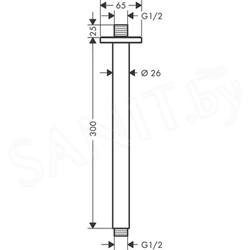 Кронштейн для верхнего душа Hansgrohe Vernis Shape 26407670 / 26407000