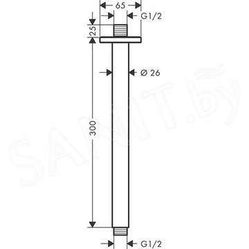 Кронштейн для верхнего душа Hansgrohe Vernis Shape 26407670 / 26407000