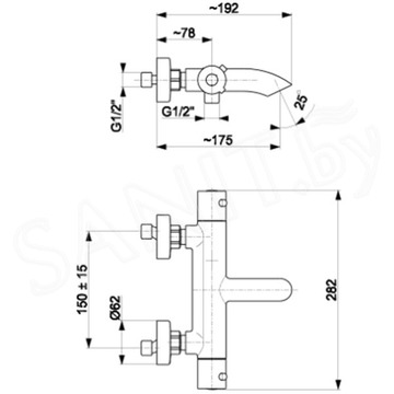 Смеситель для ванны Armatura Moza 5734-010-00 с термостатом
