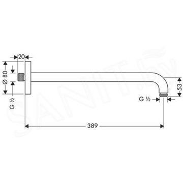 Кронштейн для верхнего душа Hansgrohe 27413000