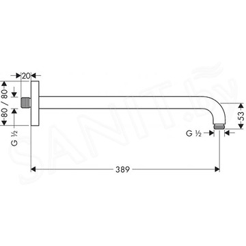 Кронштейн для верхнего душа Hansgrohe 27446000