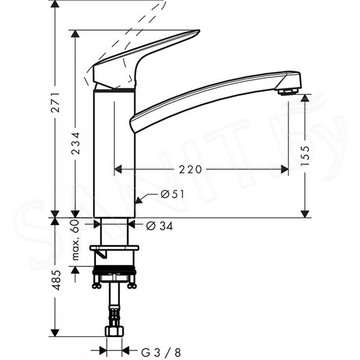 Смеситель для кухонной мойки Hansgrohe Logis 71832000