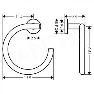 Держатель для полотенец Hansgrohe Logis Universal 41724000