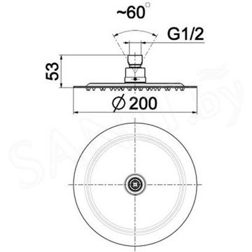 Верхний душ Armatura KFA 842-351-00-BL / 842-361-00-BL / 842-371-00-BL