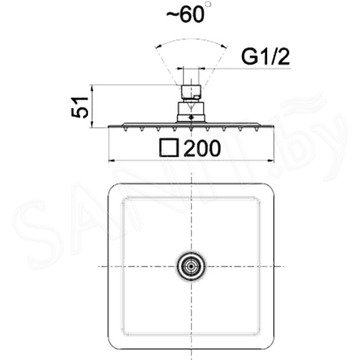 Верхний душ Armatura KFA 842-350-00-BL
