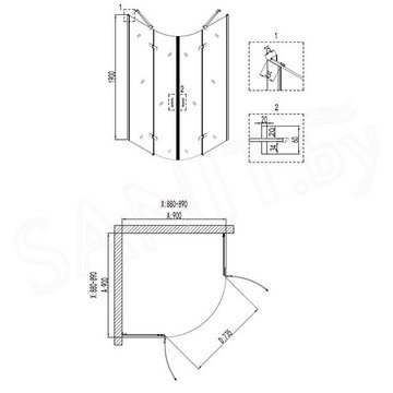 Душевой уголок Niagara Nova NG-6615-08 / NG-6616-08