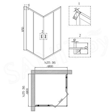 Душевой уголок Niagara Nova NG-6888-08 / NG-6808-08 / NG-6809-08 Black