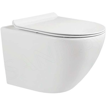 Комплект инсталляции Geberit Duofix c черной кнопкой Delta 51, унитазом Milleau Alby 203 и аксессуарами