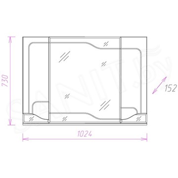 Шкаф-зеркало Onika Веронэлла 105.00