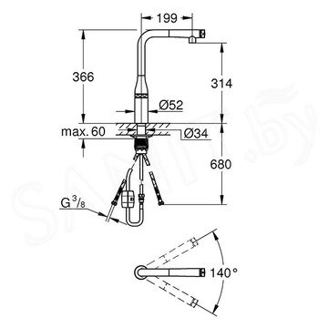 Смеситель для кухонной мойки Grohe Essence Smartcontrol 31615000 / 31615DC0