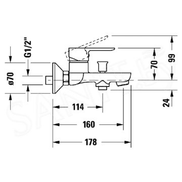 Смеситель для ванны Duravit A.1 A15230000010