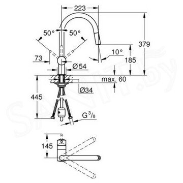 Смеситель для кухонной мойки Grohe Minta 32321A02 / 32321AL2 с выдвижным изливом